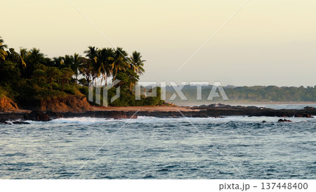 White beach costa rica tropical coastal landscape White beach costa rica tropical coastal landscape 137448400