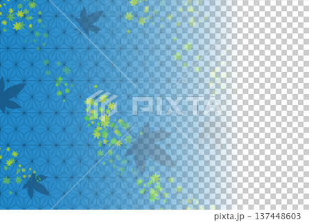 Blue hemp leaf and autumn leaves background 137448603