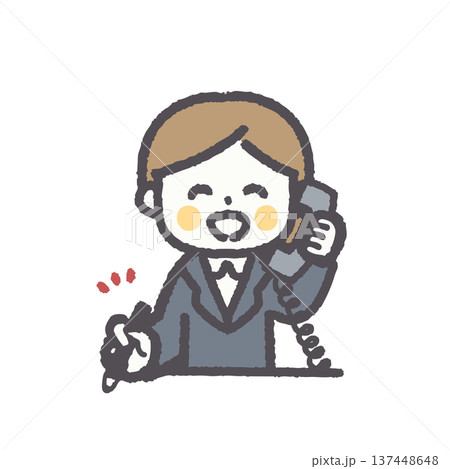 ビジネス女性表情ポーズオフィスイラストセット 137448648