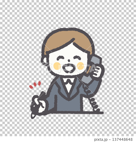 ビジネス女性表情ポーズオフィスイラストセット 137448648