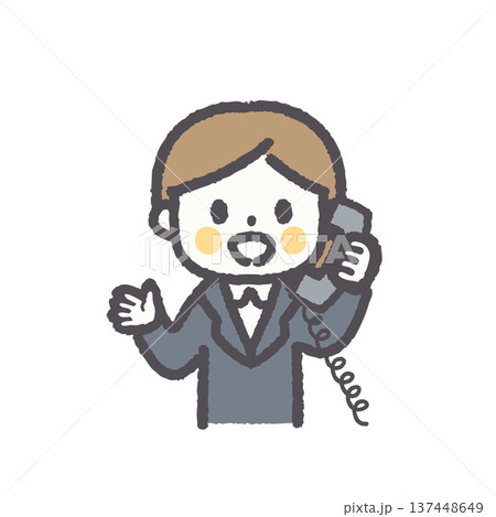 ビジネス女性表情ポーズオフィスイラストセット 137448649