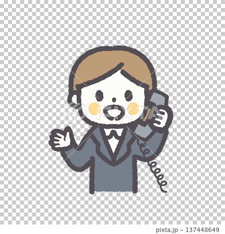 ビジネス女性表情ポーズオフィスイラストセット 137448649