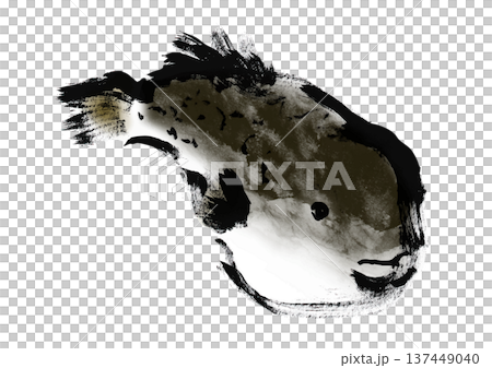 ふぐの和風筆書きイラスト 137449040
