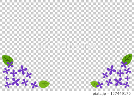 紫色のシンプルなたくさんの小花のフレーム 137449170