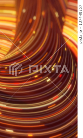 Curved red and orange flowing light lines creating a dynamic abstract composition of speed and energy 137449257