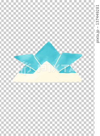 こどもの日のイベントに使える水彩風の折り紙のかぶと 137449281