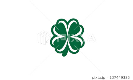 Minimalist Leaf Clover Logo Design. Green Shamrock Icon on White Background for Sports Team or Brand Identity. st patrick Day symbol. Minimalist Leaf Clover Logo Design. Green Shamrock Icon on White Background for Sports Team or Brand Identity. st patrick Day symbol. 137449386