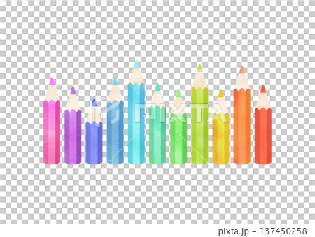 色彩鮮豔的水彩風格色鉛筆插畫 137450258