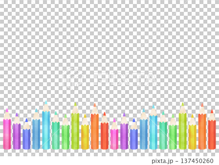 Colorful watercolor-style colored pencil frame Colorful watercolor-style colored pencil frame 137450260