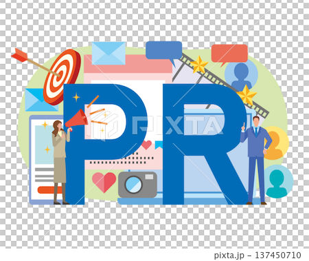 PRの文字とビジネスマン 137450710
