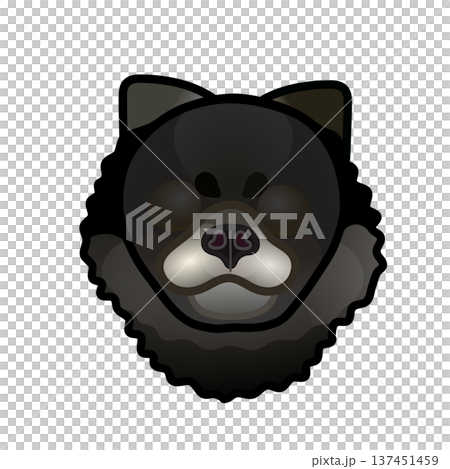 黑色博美犬臉部插圖 137451459