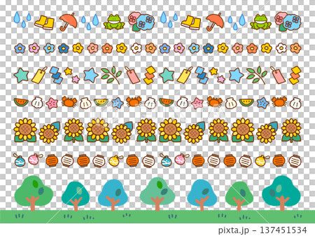 適合夏季的可愛線條插畫 | 字母和印刷裝飾 適合夏季的可愛線條插畫 | 字母和印刷裝飾 137451534