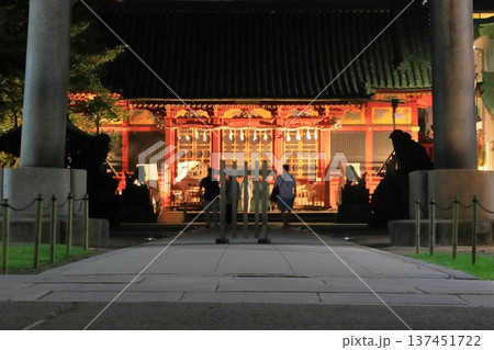 夜の浅草神社 ライトアップされた浅草神社 夜の浅草神社 ライトアップされた浅草神社 137451722