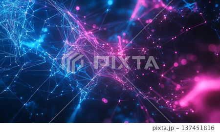 Intricate Network of Connected Lines and Dots Representing Modern Digital Communication and Information Flow Intricate Network of Connected Lines and Dots Representing Modern Digital Communication and Information Flow 137451816