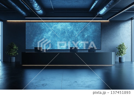 Large Screen Illuminates a Dark Room Surrounded by Green Plants and Soft Shadows Creating a Cozy Atmosphere Large Screen Illuminates a Dark Room Surrounded by Green Plants and Soft Shadows Creating a Cozy Atmosphere 137451893