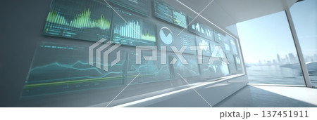 an expansive wall adorned with numerous graphs and charts, illustrating complex data trends an expansive wall adorned with numerous graphs and charts, illustrating complex data trends 137451911