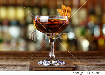 Sweet strong cocktail with whiskey 137452055