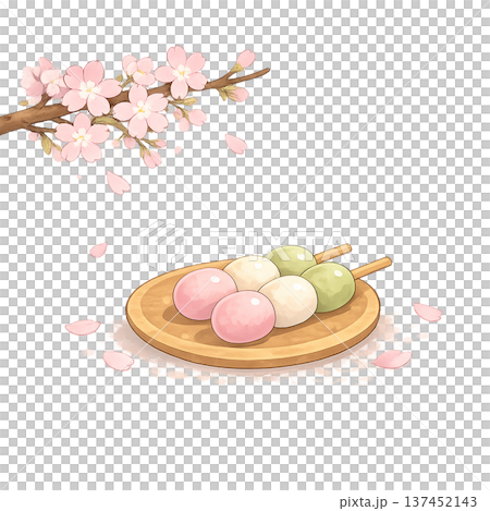 櫻花，賞櫻插畫素材 137452143