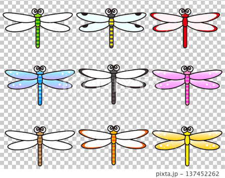 Dragonfly illustration material set 2 137452262