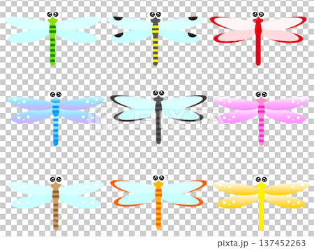 トンボのイラスト素材セット トンボのイラスト素材セット 137452263