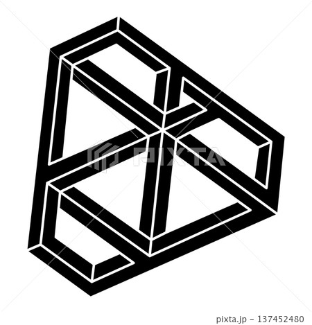 Impossible optical illusion shape. Sacred geometry. Optical art object. Impossible figure.  137452480