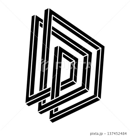 Impossible optical illusion shape. Optical art object. Geometric figure. Impossible optical illusion shape. Optical art object. Geometric figure. 137452484