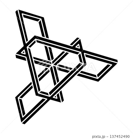 Impossible optical illusion shape. Sacred geometry figure. Optical art object.  137452490