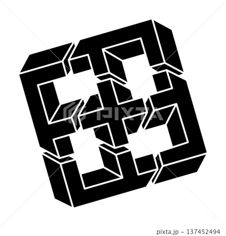 Impossible shape. Web design element. Optical illusion object. Line design. Optical art. Sacred geometry figure. Impossible shape. Web design element. Optical illusion object. Line design. Optical art. Sacred geometry figure. 137452494