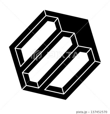 Impossible shape. Web design element. Optical illusion object. Geometric figure. Optical art. Impossible shape. Web design element. Optical illusion object. Geometric figure. Optical art. 137452570