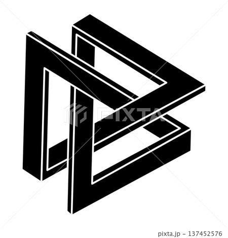 Impossible optical illusion shape. Optical art object. Sacred geometry figure. Impossible optical illusion shape. Optical art object. Sacred geometry figure. 137452576