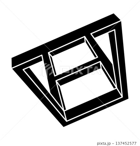 Impossible optical illusion shape. Optical art object. Unreal geometric figure. Impossible optical illusion shape. Optical art object. Unreal geometric figure. 137452577