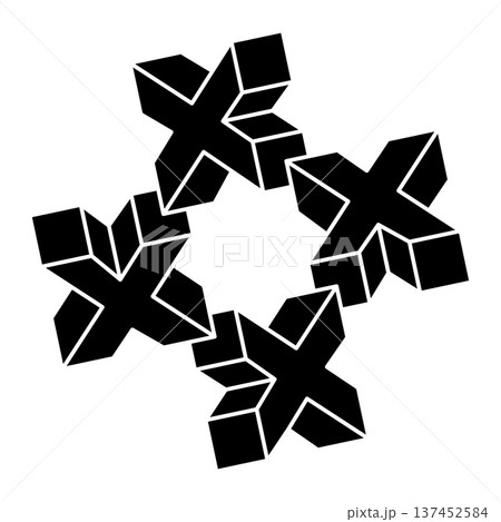 Impossible object. Geometric figure. Optical illusion shape. Optical art. Impossible object. Geometric figure. Optical illusion shape. Optical art. 137452584