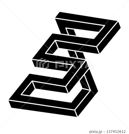 Optical art. Impossible object. Geometric shape. Optical illusion figure. Optical art. Impossible object. Geometric shape. Optical illusion figure. 137452612