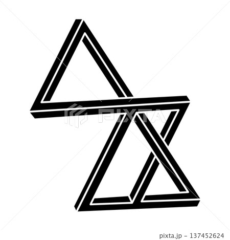 Impossible object. Optical art. Geometric shape. Optical illusion figure. Impossible object. Optical art. Geometric shape. Optical illusion figure. 137452624