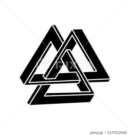 Impossible optical illusion shape. Optical art object. Sacred geometry figure.  137452640