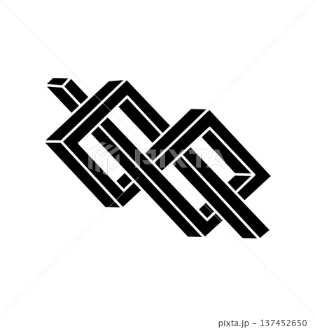 Optical illusion. Impossible shapes. Sacred geometry figures. Abstract eternal geometric object. Impossible endless outline. Escher paradox. Optical art. Optical illusion. Impossible shapes. Sacred geometry figures. Abstract eternal geometric object. Impossible endless outline. Escher paradox. Optical art. 137452650