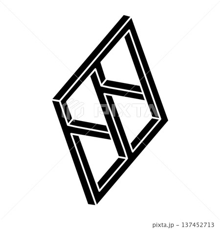 Impossible object. Geometric shape. Optical illusion figure. Impossible object. Geometric shape. Optical illusion figure. 137452713