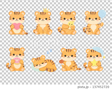 虎のイラストセット 虎のイラストセット 137452720