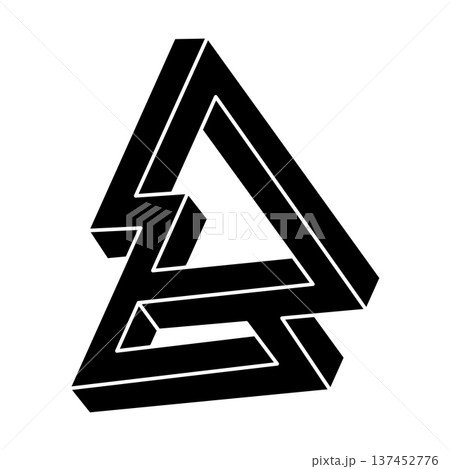 Optical illusion object, impossible figure, optical art. Geometric shape.  137452776