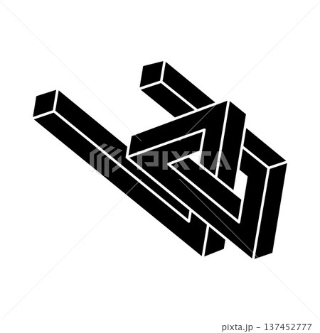 Optical art. Impossible object. Geometric shape. Optical illusion figure. Optical art. Impossible object. Geometric shape. Optical illusion figure. 137452777