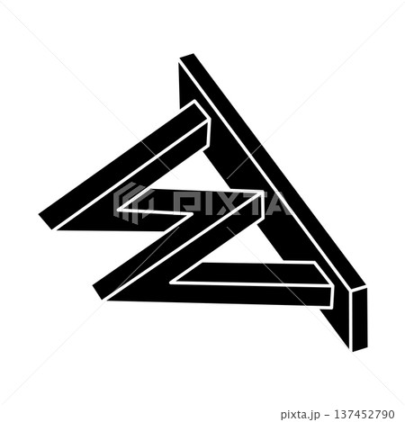 Unreal geometric figure. Impossible optical illusion shape. Optical art object.  137452790
