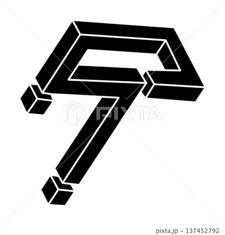 Impossible object. Optical illusion. 3d illustration. Geometric figure. Optical art shape. Impossible object. Optical illusion. 3d illustration. Geometric figure. Optical art shape. 137452792