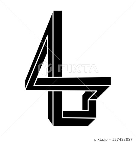 Impossible optical illusion shape. Optical art object. Impossible figure. Sacred geometry.  137452857