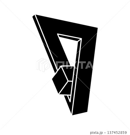 Impossible shape. Unreal geometry. Optical art. Web design element. Optical illusion object. Impossible shape. Unreal geometry. Optical art. Web design element. Optical illusion object. 137452859
