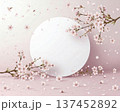桜の飾り枠　ソメイヨシノ　円形 137452892