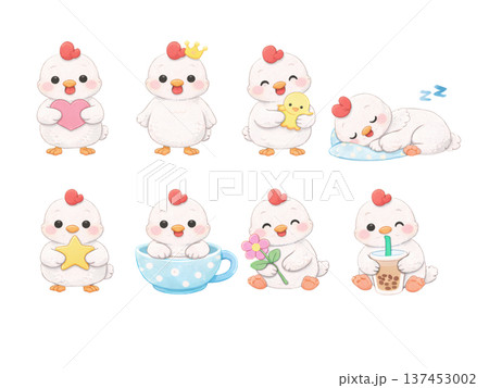 ニワトリのイラストセット 137453002