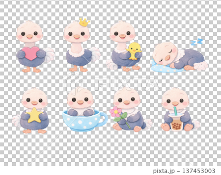 ダチョウのイラストセット 137453003