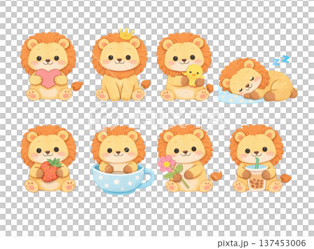 ライオンのイラストセット 137453006