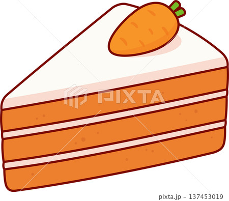 Carrot cake slice illustration Carrot cake slice illustration 137453019