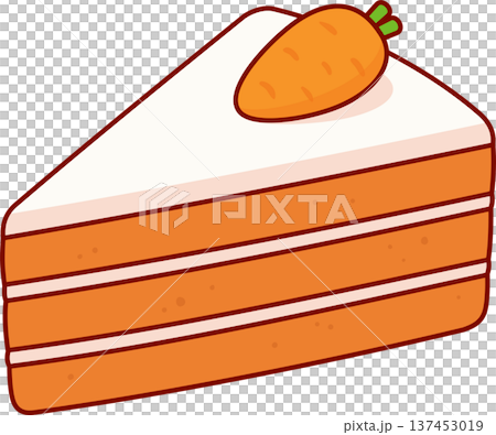 Carrot cake slice illustration Carrot cake slice illustration 137453019